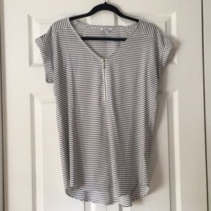Black and white striped Gramercy Tee
